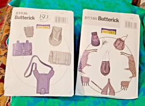 BUTTERICK HISTORY PATTERNS B5580 & B5936 Medieval Sword Holder, Bags, Bracers + - Picture 1 of 2