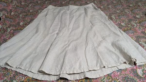 JM Collection Beige Linen Skirt 20W - Picture 1 of 4