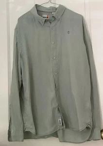 Timberland Men’s Sage, Green, Long Sleeve Linen Shirt, Slim Fit Extra Large - Picture 1 of 11