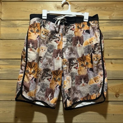 Bioworld Mens Swim Trunks XXL Cat Kitten Kitty Patterned Mesh Lining Board Short - Image 1 of 4