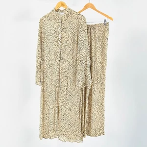 Set salotto vintage anni 90 NIra Nira New York stampa leopardata rayon - Foto 1 di 5