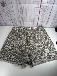 Vigoss Ace Cutoff Shorts Gr. 29 LEOPARDENMUSTER ausgefranster Saum Denim - Bild 1 von 5