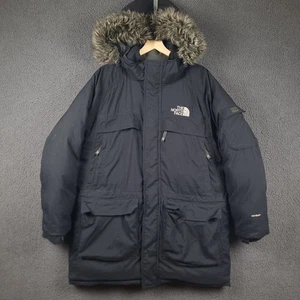 THE NORTH FACE Jacket Mens L Large Black McMurdo Parka Coat Goose Down Hooded - Picture 1 of 18