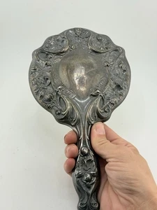 Antique RW&S Robert Wallace & Sons Sterling Hand Mirror 3500 Violet Pattern Dent - Bild 1 von 10