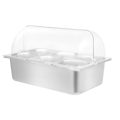 Party Fruit Seafood Buffet Tray Ice Food Serving Display Tray with Roll Top Cove - Image 1 of 4