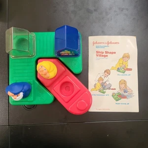 Vintage Johnson & Johnson Ship Shape Harbor Village Dock Boat Floating Bath Toy - Picture 1 of 13