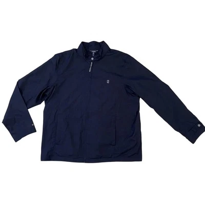 IZOD Men's Jacket Windbreaker Size XL Navy Blue Lined Pockets Wind Resistant EUC - Image 1 of 4
