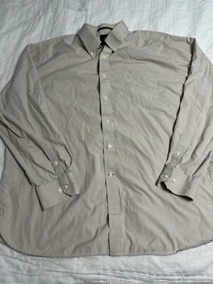 Victorinox Mens Long Sleeve Khaki Striped 100% Cotton Button Up Shirt Size XXL - Image 1 of 4