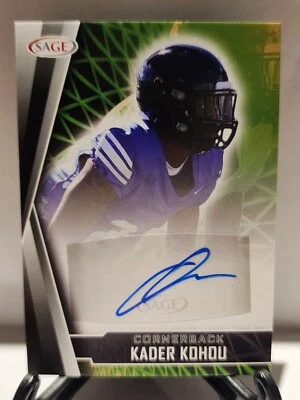 2022 SAGE Kader Kohou Green RC Auto(a)#A-KK Miami Dolphins - Image 1 of 2