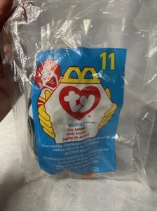 McDonalds 1998 Ty Beanie Babies #11 Penguin Waddle nuovo con scatola doppio sacchetto volume disco - Foto 1 di 5