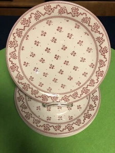 Johnson Brothers Laura Ashley Petite Fleur Dinner Plates 10" Set of 4 Burgandy - Picture 1 of 10