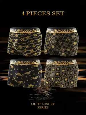 Slip Boxer Da Uomo Con Bordo luxury (set Di 4 Pezzi) - Immagine 1 di 4