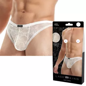 Sexy Breathable Lace Thong Male Underwear Contoured Pouch Brief Jockstrap M/L - Picture 1 of 8