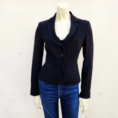 Chaqueta Blazer Vintage MOSCHINO Mujer Barata y Elegante Manga Larga Negra Talla 4 Foto 1 de 4