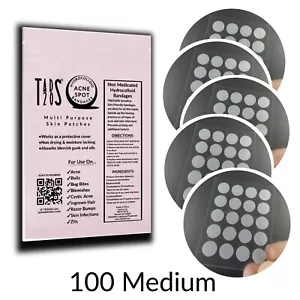 (100) Medium (10mm) Acne Dot Pimple Patches, Zit Stickers, Cystic Acne Patch - Picture 1 of 9
