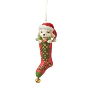 Dog in Stocking Jim Shore Country Living Hanging Ornament 6007450 - Picture 1 of 3