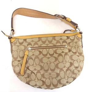 Coach Hobo Style F13114 Signature kleine Schultertasche Geldbörse Schnalle Riemen - Bild 1 von 10