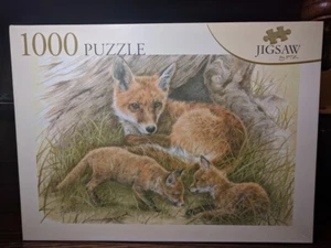 Rien Poortvliet Dutch Artist Mother Fox with Two Welps Jigsaw Puzzle PTZ 1000pc - Picture 1 of 8