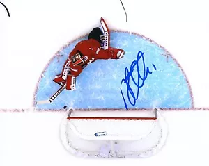JONAS HILLER SIGNED 8X10 PHOTO FLAMES SWITZERLAND HOCKEY DUCKS COA - Picture 1 of 1
