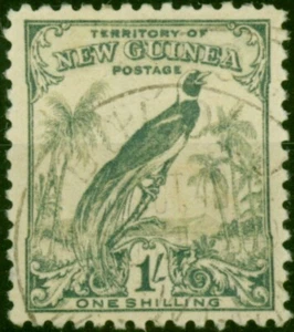 New Guinea 1932 1s Blue-Green SG185 Fine Used - Picture 1 of 1
