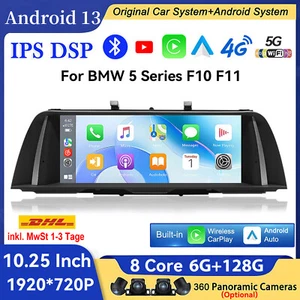 10.25" 8-Kern Navi Android 13 CarPlay Autoradio WiFi DAB Für BMW 5er F10/F11 CIC - Bild 1 von 18