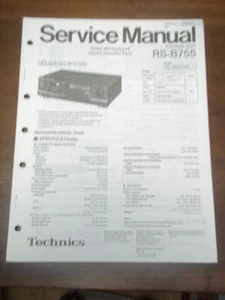 Original Technics Service Manual for the RS-B755 Cassette Deck~Repair - Picture 1 of 1