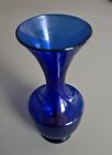 Foreign Best Art Glass Blue Vase 6"