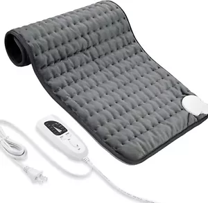 Electric Heating Pad For Back Pain & Cramps Relief 12"x24"6 Level Auto Shut Off - Picture 1 of 7