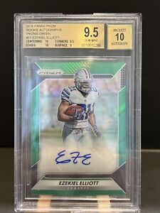 2016 Panini Prizm Ezekiel Elliott Green Rookie Auto BGS 9.5 Auto 10