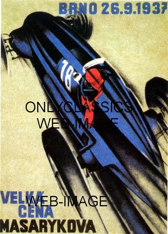 1937 GRAND PRIX AUTO RACING ART DECO STYLE POSTER MERCEDES BENZ INDY FORMULA ONE Cover