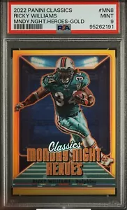 2022 Panini Classics — MNF Heroes Gold (#/99) — Ricky Williams — MINT PSA 9 - Picture 1 of 3