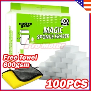 100pcs Magic Sponge Eraser Melamine Thick Cleaning Foam home Microfiber towel - Picture 1 of 9