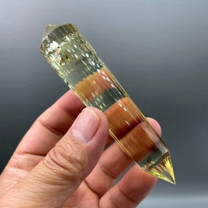 4.6" Natural Citrine 24 side Double Terminted Quartz Crystal Point Wand Vogel - Picture 1 of 10