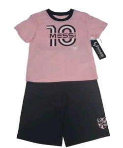 Lionel Messi Collection Pajama Sleepwear Set Youth Small 6/7 ~ Pink / Black NEW - Picture 1 of 14