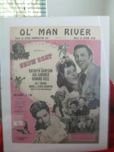 Vintage 1951 Movie Sheet Music Show Boat Ol'MAN RIVER Framed - Picture 1 of 10