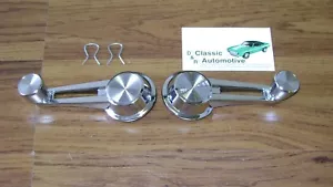 Window Crank Handle pair 60-64 Chevy chrome knob w/clips 60 61 62 63 64 - Picture 1 of 3