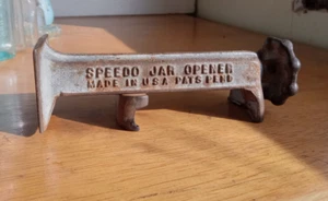 SPEEDO APRI BARATTOLO STATI CENTRALI MFG CO ST.LOUIS ANTICO VASO FRUTTA CHIAVE STRUMENTO - Foto 1 di 7