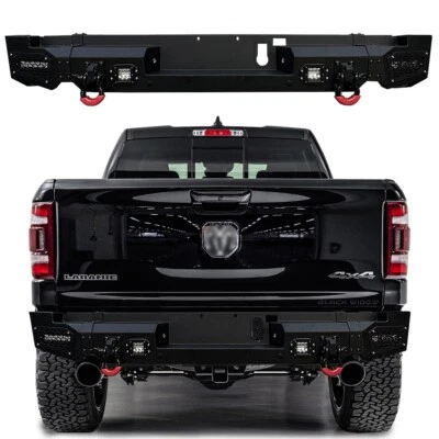 Vijay For 2019-2024 Dodge Ram 1500 Steel Rear Bumper With LED Lights & D-Rings - Image 1 of 4