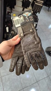 Harley Davidson Leather Gloves Women's Extra Small Black Skull Logo 98381-10VW - Picture 1 of 3