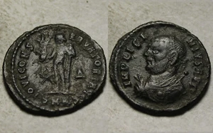 Licinius I 313 AD Jupiter Victory wreath Rare genuine Ancient Roman coin Cyzicus - Picture 1 of 4