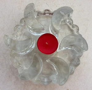 Vintage Glas Stövchen Rechaud Kannenwärmer klares Vollglas 1450 g schwer - Bild 1 von 8