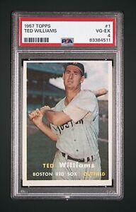 1957 TOPPS TED WILLIAMS #1 PSA 4 - VG-EX - RED SOX - CLEAN CARD