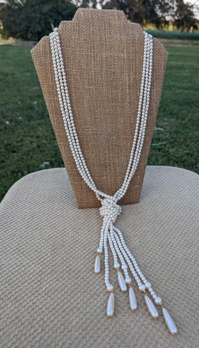 Collana Gioielli Multi Fili Off White Perline Colorate Perlate aug23