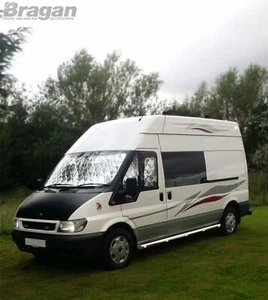 Side Bars + Amber LEDs For Ford Transit MK6 LWB 2000-2006 Van StainlessTubes - Picture 1 of 8