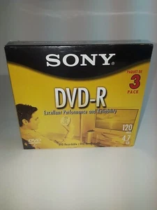 Sony DVD-R 4.7gb 120 Min. Disc 3 Pack - Bild 1 von 2