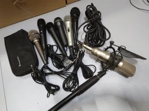 Lot of 7 Used Microphones - Multi Brand & Color, Working Condition - Afbeelding 1 van 19