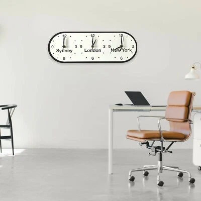 Bespoke Named Oval Three Time Zones Wall Clocks & Desk Stand Many Colour Choices - Image 1 of 4