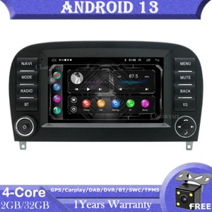 7"Android 13 Head Unit Radio Carplay GPS SATNav for Mercedes SL R230 SL350 SL500 - Picture 1 of 12