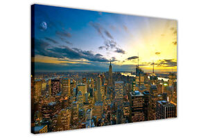 SUNSET OVER NEW YORK CITY PHOTOS WALL ART CANVAS PRINTS FRAMED POSTER PICTURES