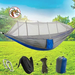 Amaca doppia da campeggio con zanzariera sacco a pelo adulto albero sedia a dondolo - Foto 1 di 9